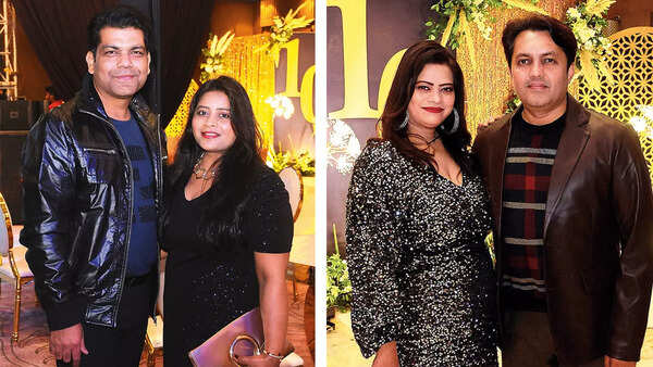 (L) Piyush and Pinky Jaiswal (R) Seetu and Samir Yadav