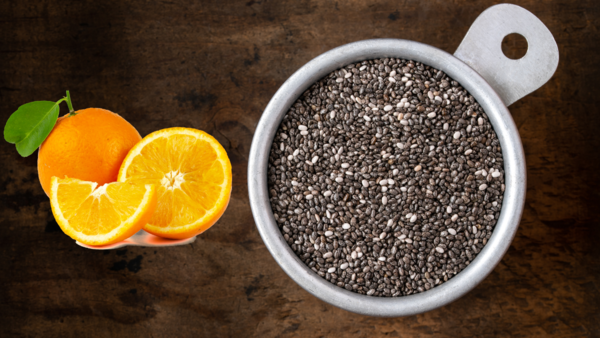 orange and chia seeds