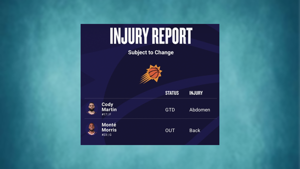 Suns injury report March 9