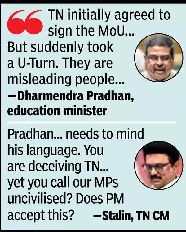 Uproar in Parl over NEP as Pradhan, DMK lock horns