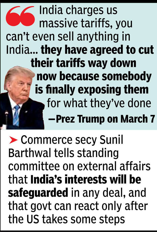 Govt to Parl panel: No commitment to US on tariffs