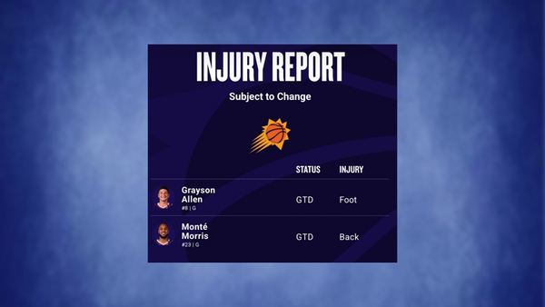 Suns injury report March 12