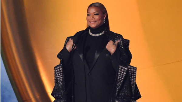 Queen Latifah in black Rahul Mishra ensemble