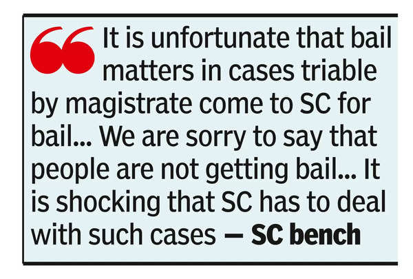 Denying bail in less serious offences unfortunate: SC