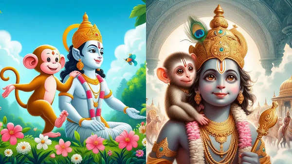 Monkeys of Ayodhya and Vrindavan (Image generated with BingAI)