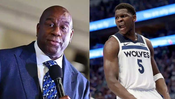 Magic Johnson and Anthony Edwards