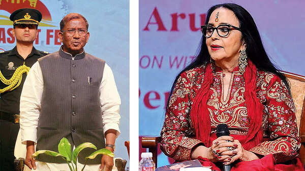 (L) Lakshman Prasad Acharya (R) Ila Arun