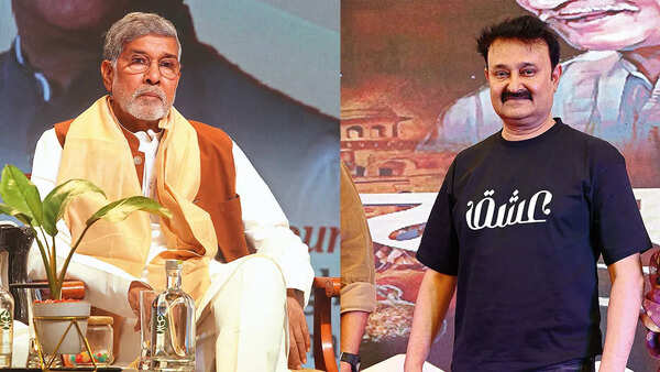 (L) Kailash Satyarthi (R) Jameel Khan