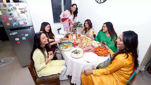 Sara Zarein Raza’s iftari includes papdi chaat, fruit chaat, salad, cutlet, rose sharbat as well as dahi phulki served with a modern twist