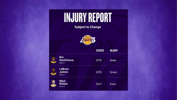 Lakers injury report March 26