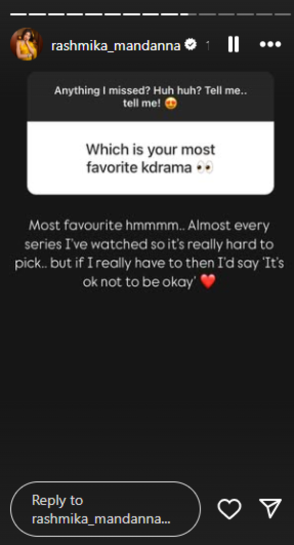 Rashmika Mandanna IG story 2