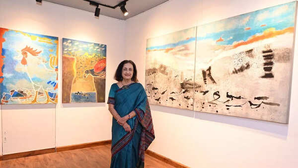 Rekha Hebber Rao uses deep earthy tones to translucent hues in her works