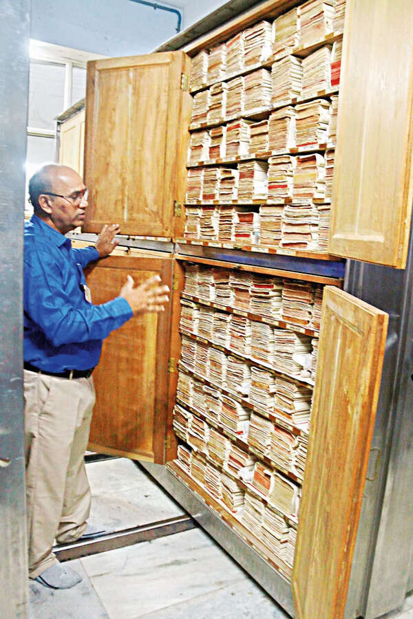 Manuscripts are stored in special compartments