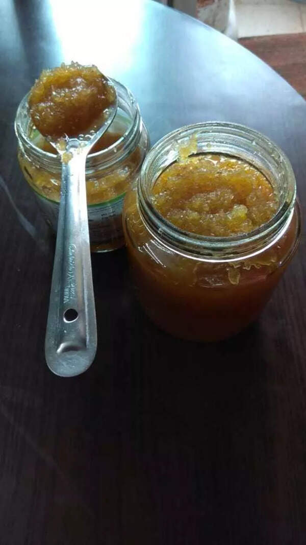 Watermelon rind and raw mango jam