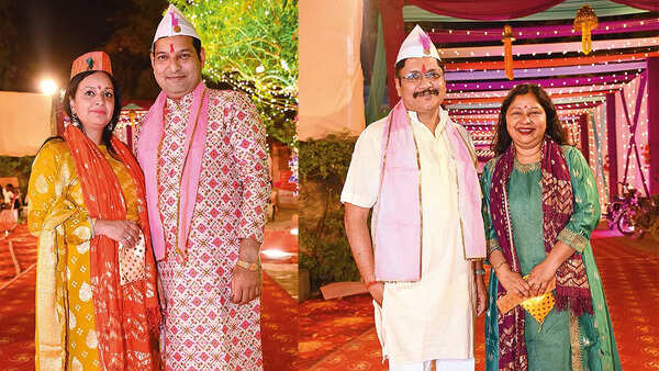(L) Pooja and Ashish (R) Samir Agrawal and Dr Namrta