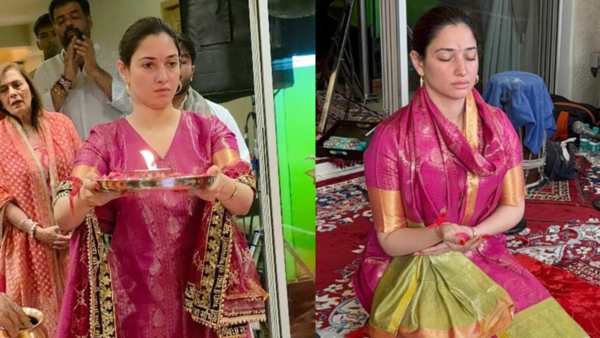 Tamannaah Bhatia in sacred pink suit