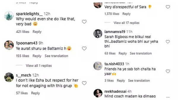 sara faces backlash