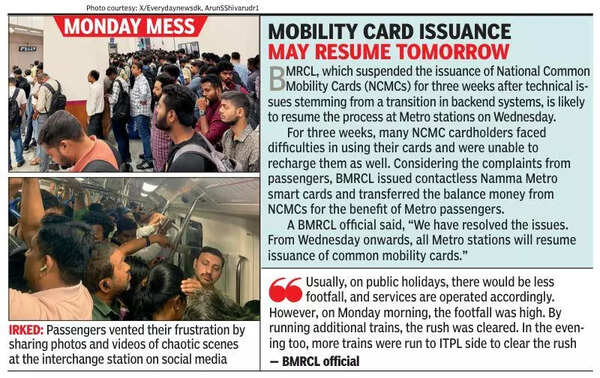 Reduced Metro frequency sparks chaos at Majestic station in Bengaluru