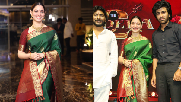 Tamannaah Bhatia in green Kanchipuram saree