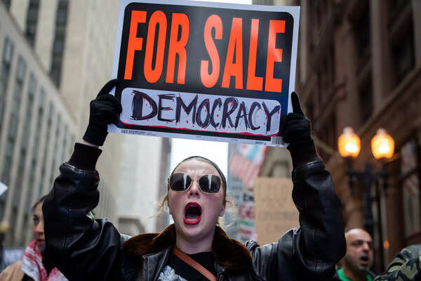 Rachel Metkaf participates in March 1 to oppose the Trump administration.