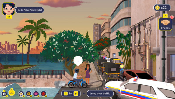 You can jump over the traffic. Now, only if it would possible in real life, too