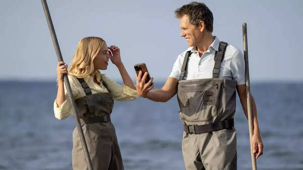 Milly Alcock as Simone, Kevin Bacon as Peter Kell in 'Sirens.'