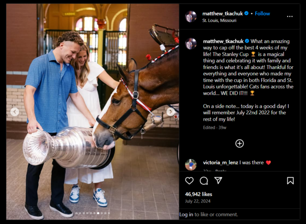 Ellie Connell Celebrates Matthew Tkachuk's Stanley Cup Win