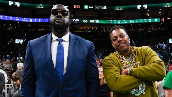 Shaquille O’Neal and Paul Pierce at NBA Finals
