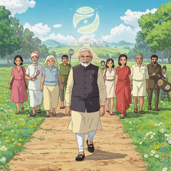 This is an AI-generated image shared by BJP on its social media account. This is an AI-generated image shared by BJP on its social media account