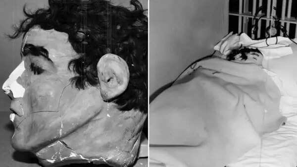 This picture taken in the cell of Clarence Anglin shows how the prisoners were arranged for dummy heads to fool the sleeping guard.
