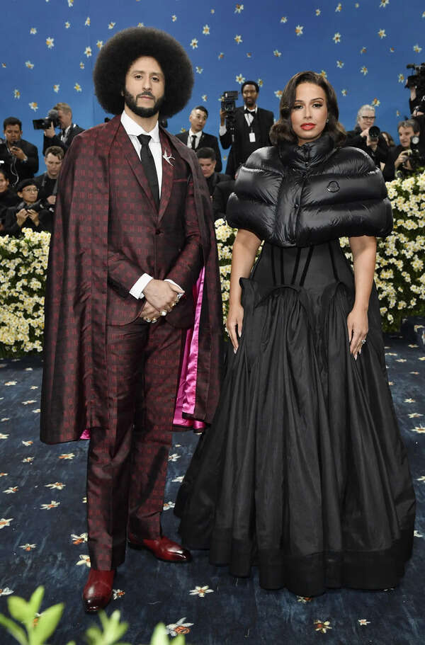 Colin Kaepernick, left, and Nessa Diab attend The Metropolitan Museum of Art's Costume Institute benefit gala celebrating the opening of the "Superfine: Tailoring Black Style" exhibition on Monday, May 5, 2025, in New York. (AP) PHOTO COLLECTION: MET Museum Costume Institute Benefit Gala