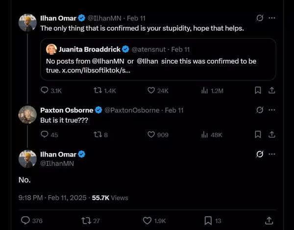 Ilhan Umar reacted to claims