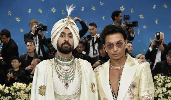 Diljit Dosanjh, left, and Prabal Gurung attend The Metropolitan Museum of Art's Costume Institute benefit gala celebrating the opening of the "Superfine: Tailoring Black Style" exhibition on Monday, May 5, 2025, in New York.AP/PTI Diljit Dosanjh, left, and Prabal Gurung attend The Metropolitan Museum of Art's ...