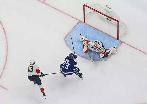 <p>Toronto Maple Leafs scores winning goal against the Florida Panthers during the third period in Game One of the 2025 Stanley Cup Playoffs (Credit: Getty Image)<br></p> Toronto Maple Leafs scores winning goal against the Florida Panthers during the third period in Game One of the 2025 Stanley Cup Playoffs