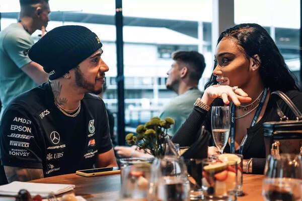 Winnie Harlow and Lewis Hamilton