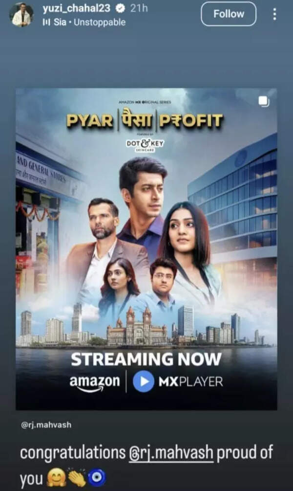 Yuzvendra Chahal's latest post for rj Movush