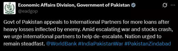 (Post shared by Pakistan's economic affairs division on X)