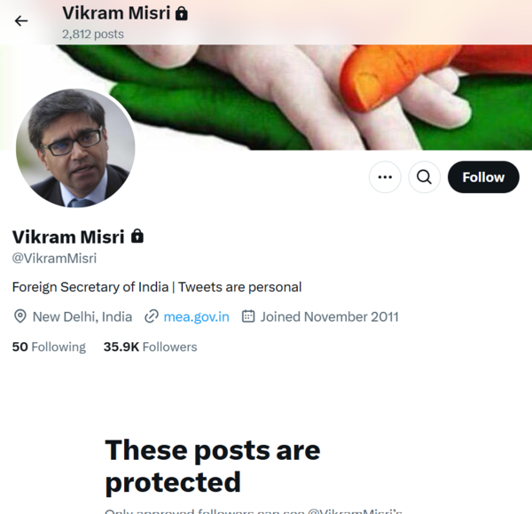 Vikram Misri's X handle Vikram Misri's X handle