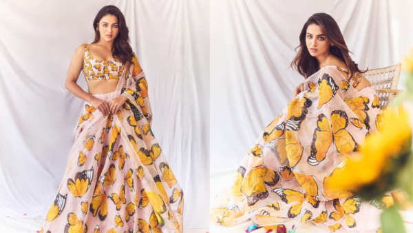 Wamiqa Gabbi in butterfly lehenga set