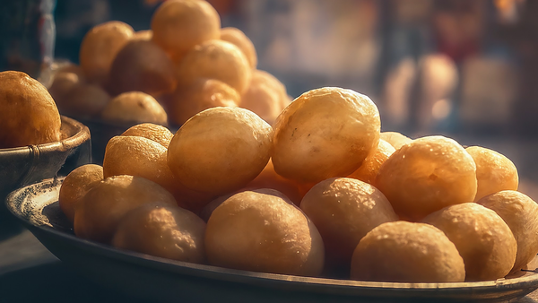 Crispy Gol Gappas on a Plate