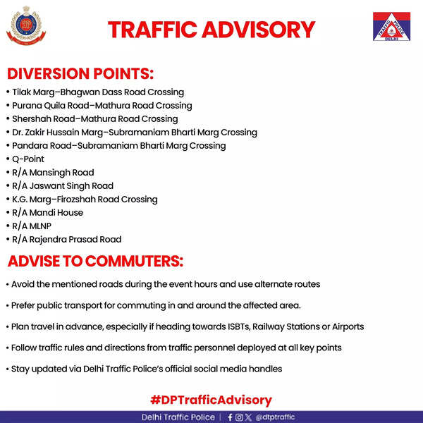 Delhi traffic advisory