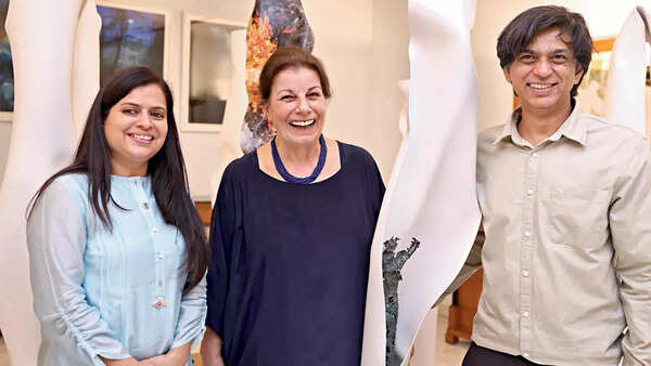 Artists Priyanka Gupta, Eleni Stoelinga-Tsiapara and Pankaj Guru