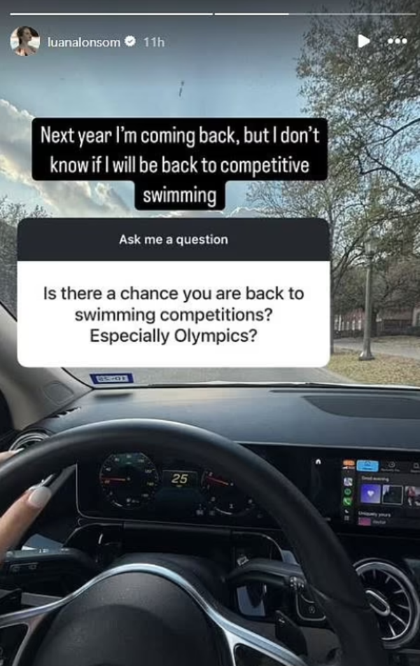 Q&A on her Instagram Stories, Alonso has hinted at a return to the sport/ Instagram Luana Alonso Instagram story