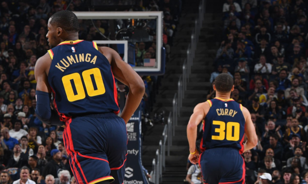 Jonathan Kuminga and Stephen Curry (Image via Noah Graham/ Getty Images) Jonathan Kuminga and Stephen Curry