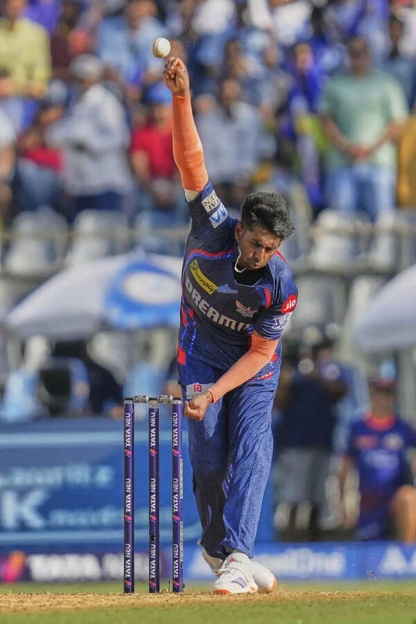 Mayank Yadav took two wickets for LSG before being released from IPL 2025. (AP) Mayank-Khadav IPL AP