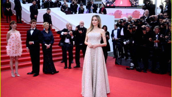 Angelina Jolie in cashmere gown