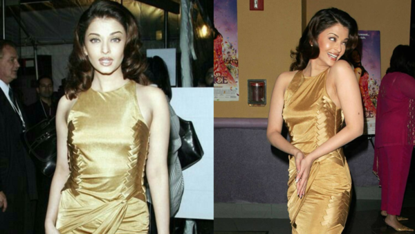 Aishwarya in golden dress