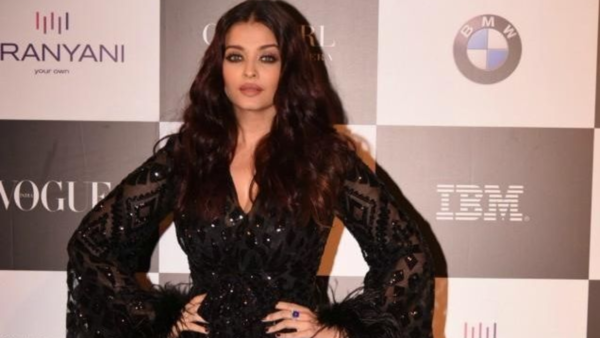 Aishwarya in black ruffle gown