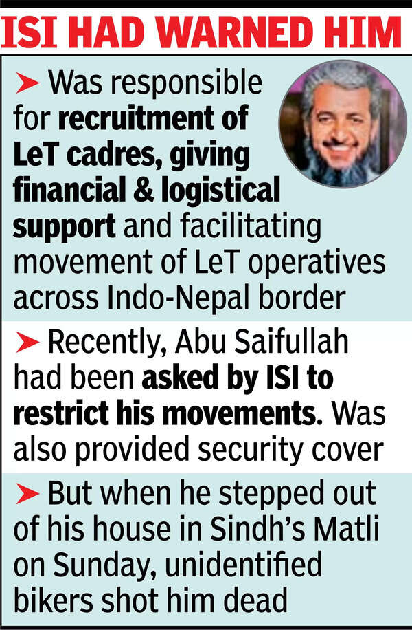 ISI had warned him Key Lashkar operative behind terror strikes in India shot dead in Pak