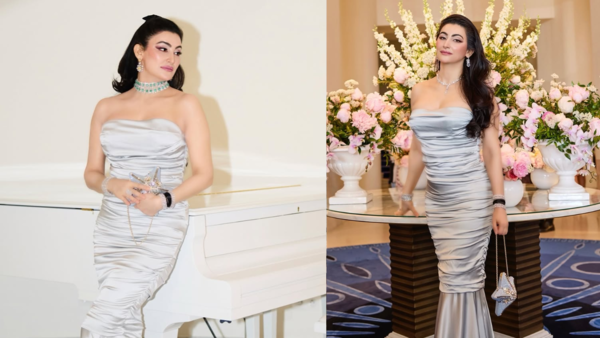 Shalini in silver gown